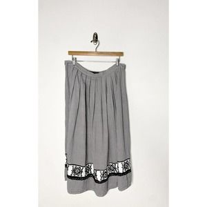 MAX STUDIO LONDON Cotton Skirt Waist 34” Black And white Cotton Embroidery